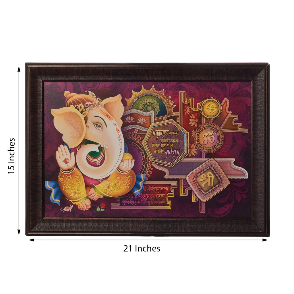 Spiritual Ganesha Satin Matt Texture UV Art Painting Kafalo