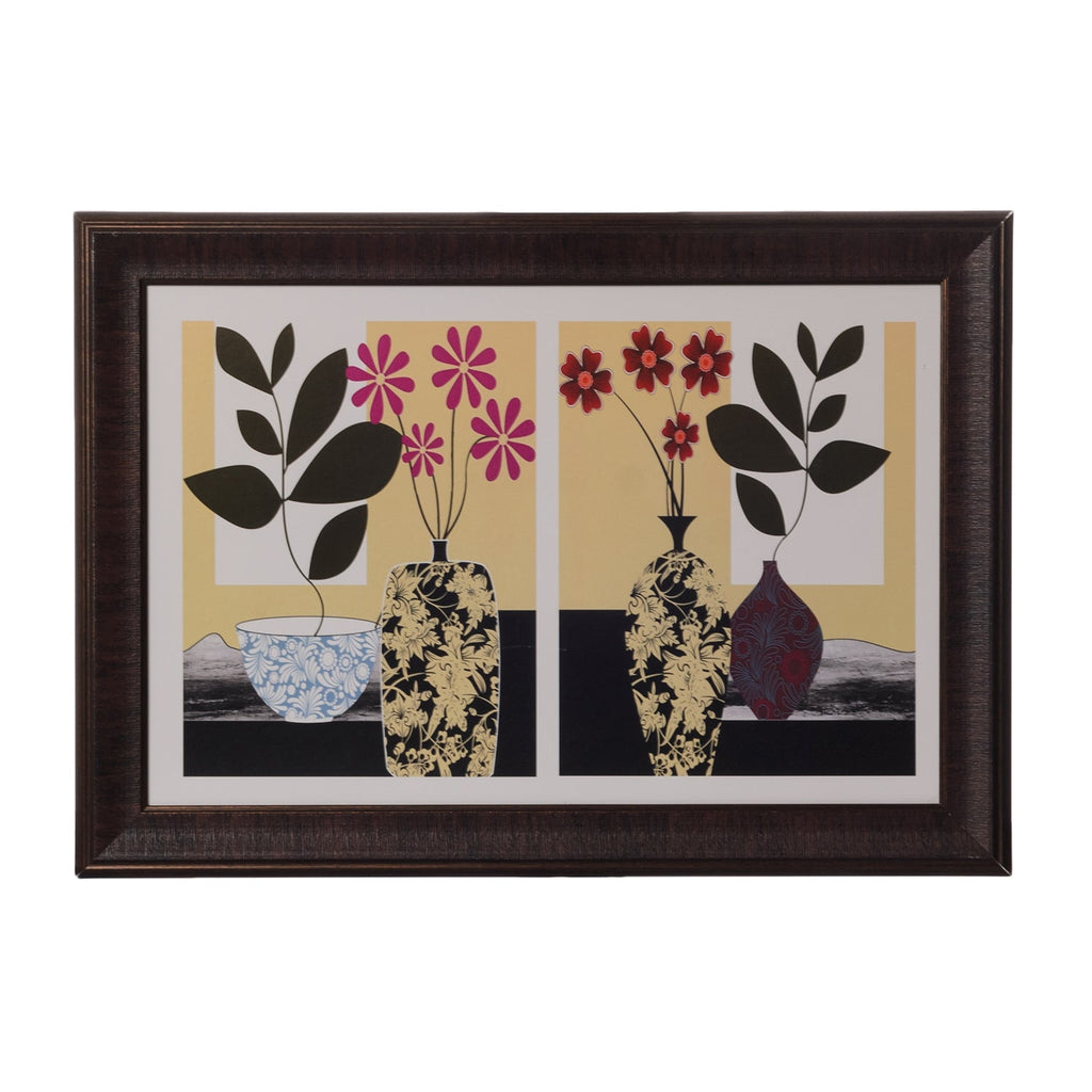 Botanical Floral Pot Satin Matt Texture UV Art Painting Kafalo