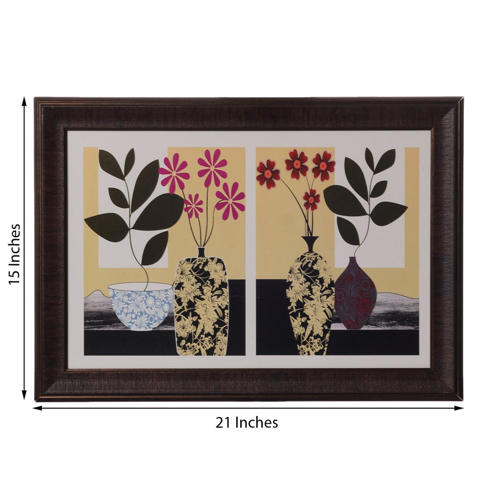 Botanical Floral Pot Satin Matt Texture UV Art Painting Kafalo
