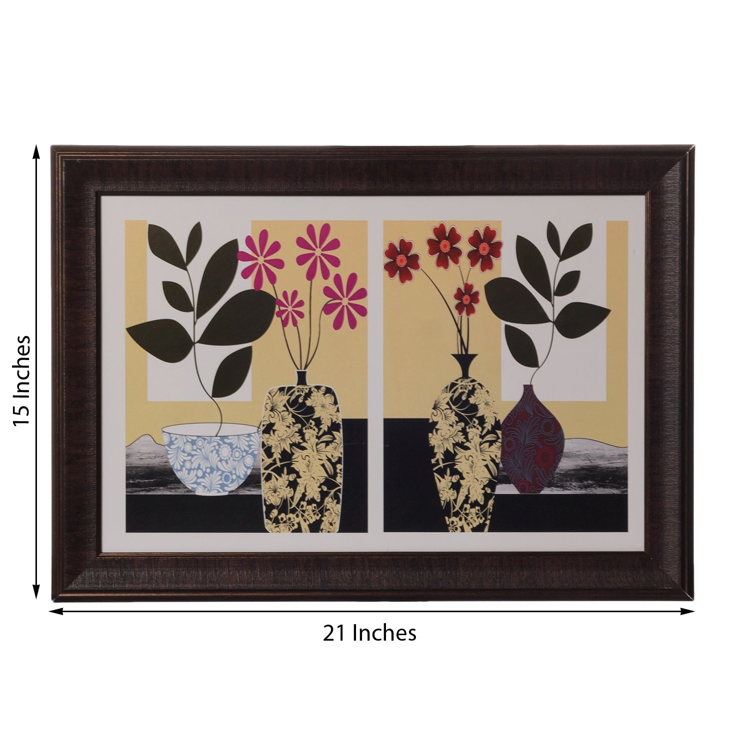 Botanical Floral Pot Satin Matt Texture UV Art Painting Kafalo