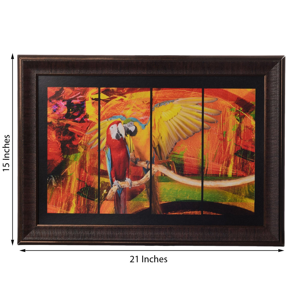 Colorful Parrot Satin Matt Texture UV Art Painting Kafalo