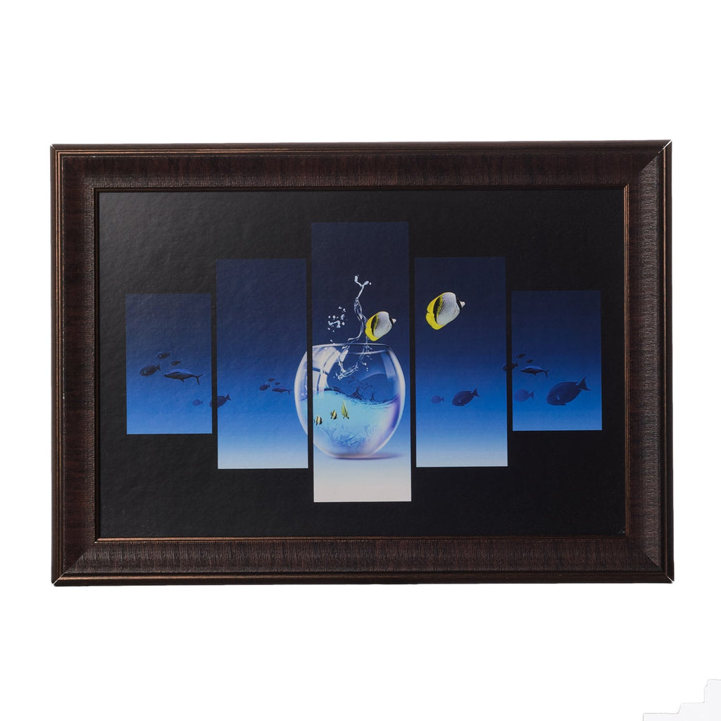 Fish Pond 5 Cut Design Satin Matt Texture UV Art Painting Kafalo