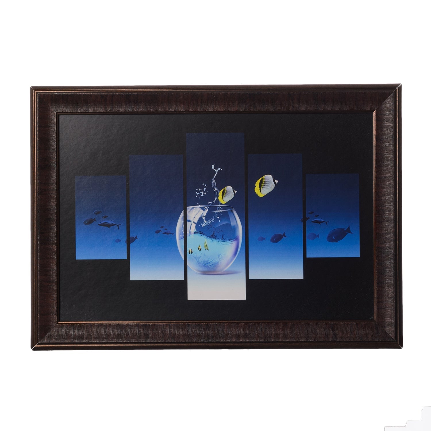 Fish Pond 5 Cut Design Satin Matt Texture UV Art Painting Kafalo