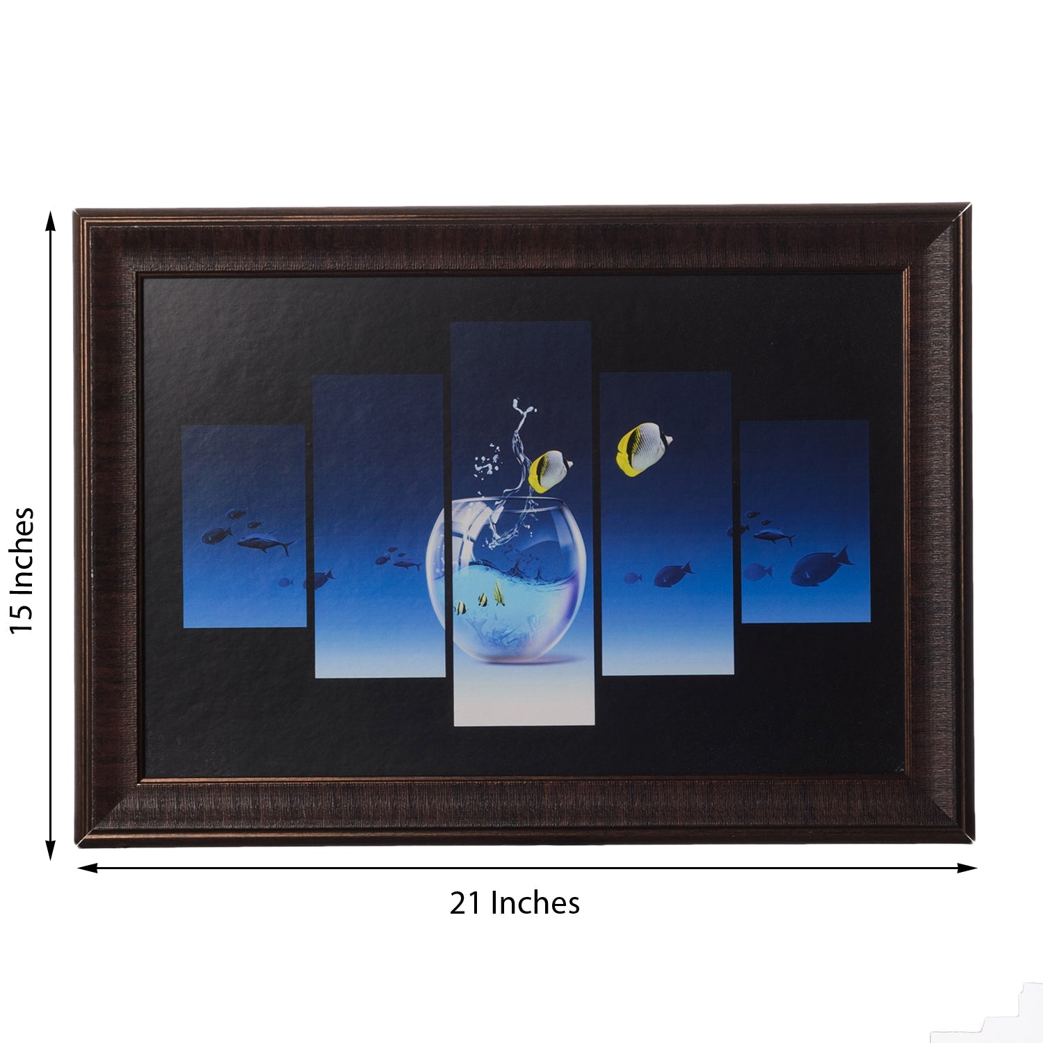 Fish Pond 5 Cut Design Satin Matt Texture UV Art Painting Kafalo
