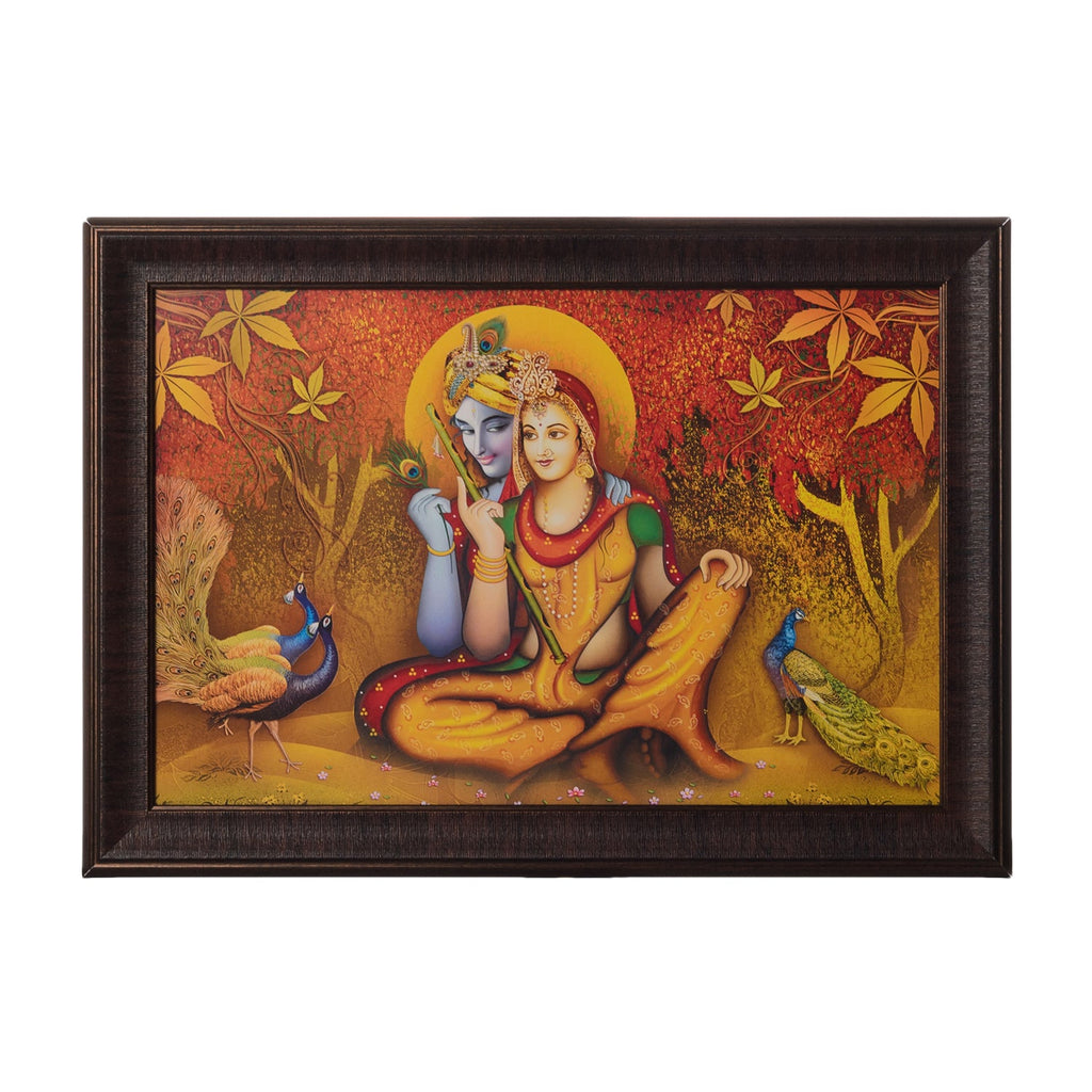 Radha Krishna Satin Matt Texture UV Art Painting Kafalo