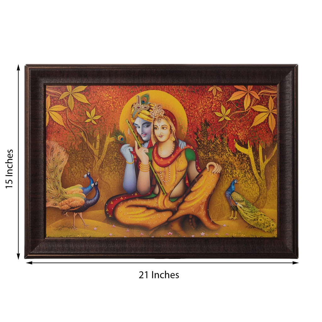 Radha Krishna Satin Matt Texture UV Art Painting Kafalo