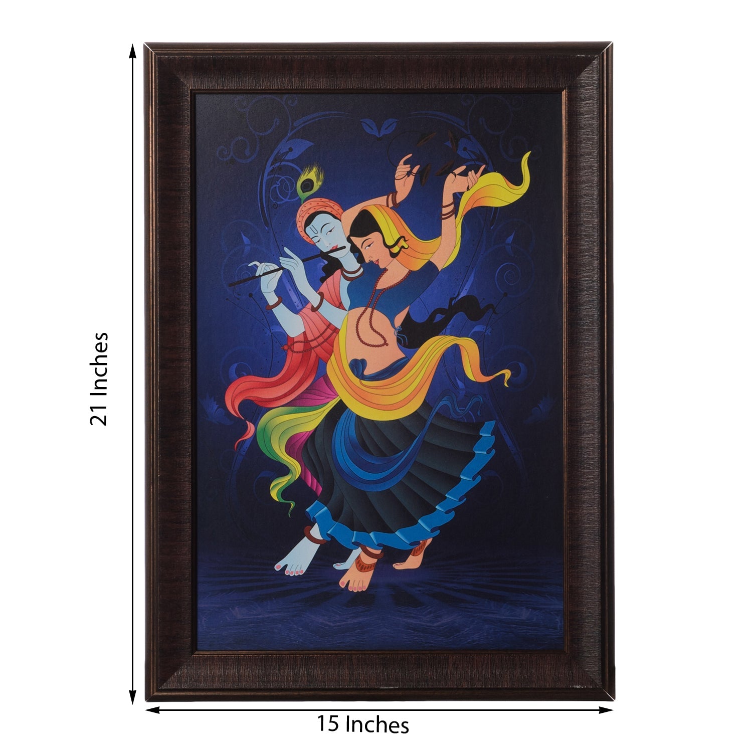 Dancing Radha Krishna Satin Matt Texture UV Art Painting Kafalo