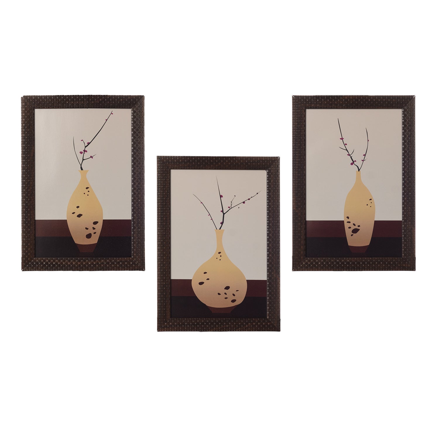 Set of 3 Botanical Flower Pot Matt Texture UV Art Painting Kafalo