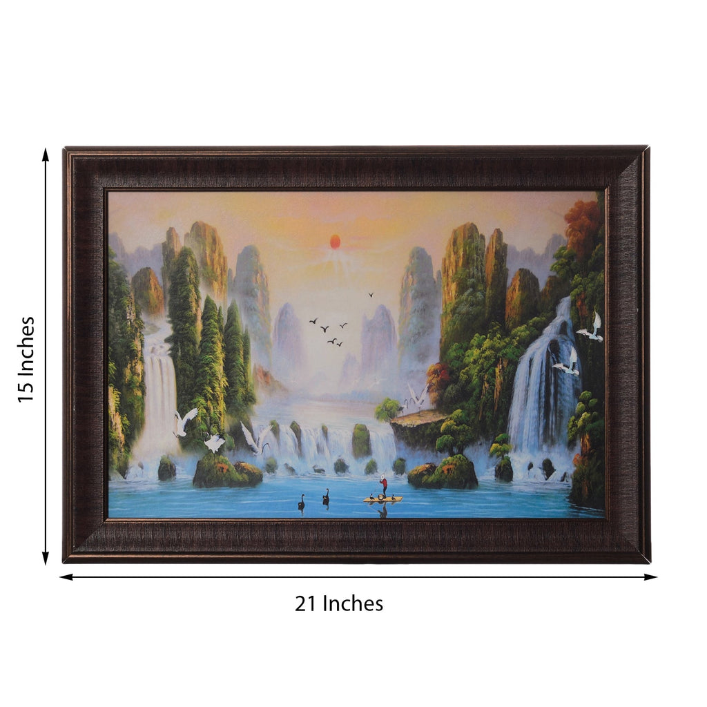 Waterfall View Satin Matt Texture UV Art Painting Kafalo