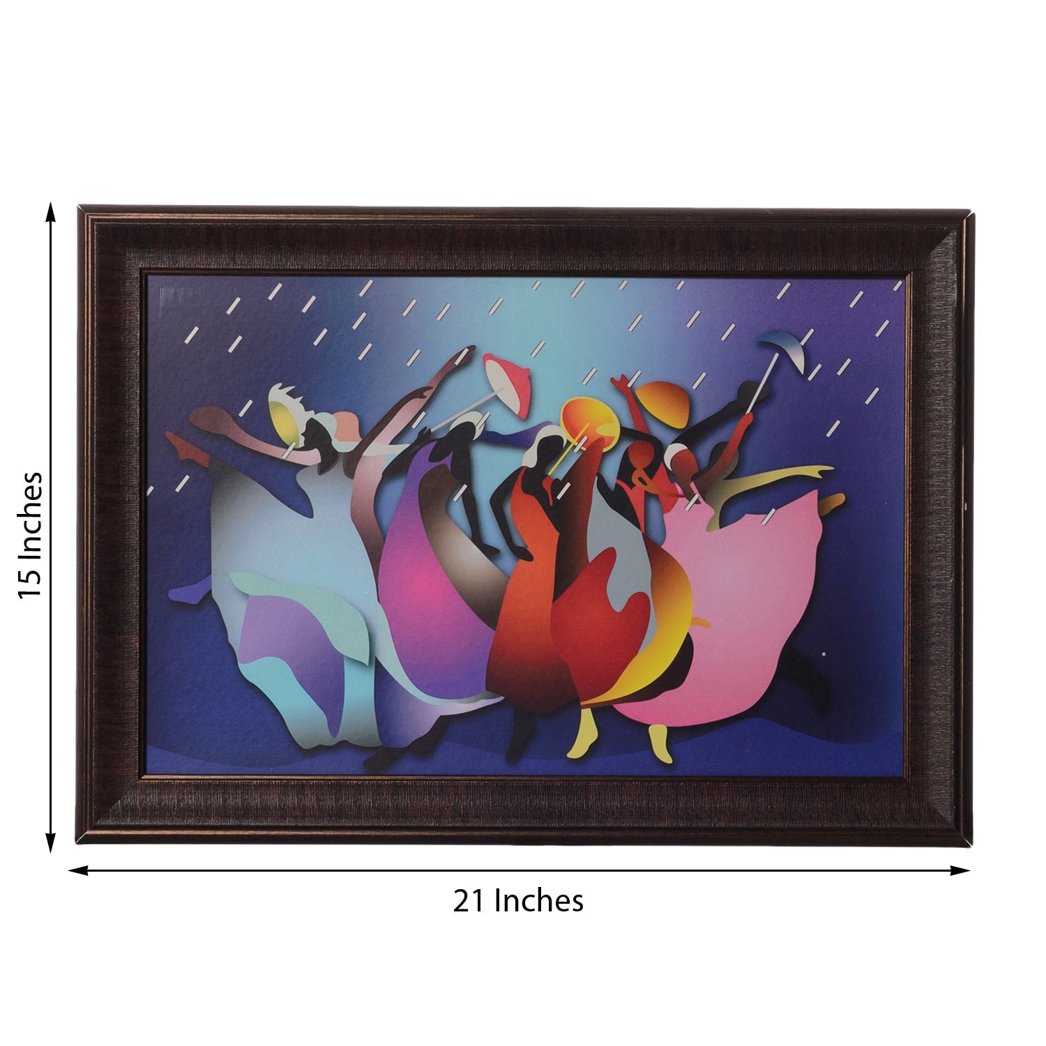 Colorful Dancing Girls in Rain Satin Matt Texture UV Art Painting Kafalo