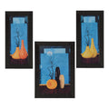 Set of 3 Botanical Flower Pot Satin Matt Texture UV Art Painting Kafalo