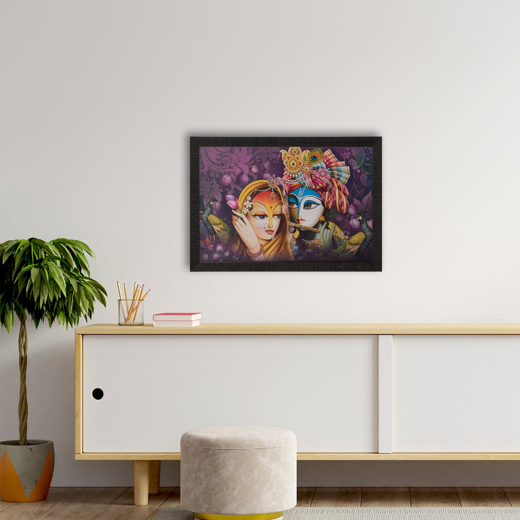 Radha Krishna Satin Matt Texture UV Art Painting Kafalo