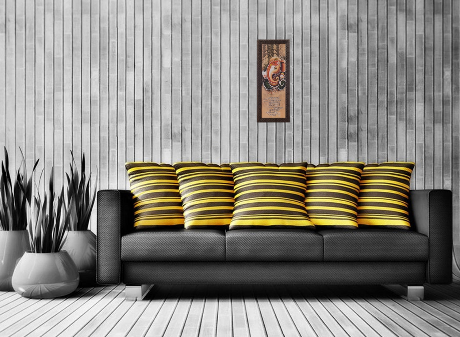 Lord Ganesha Satin Matt Texture UV Art Painting Kafalo