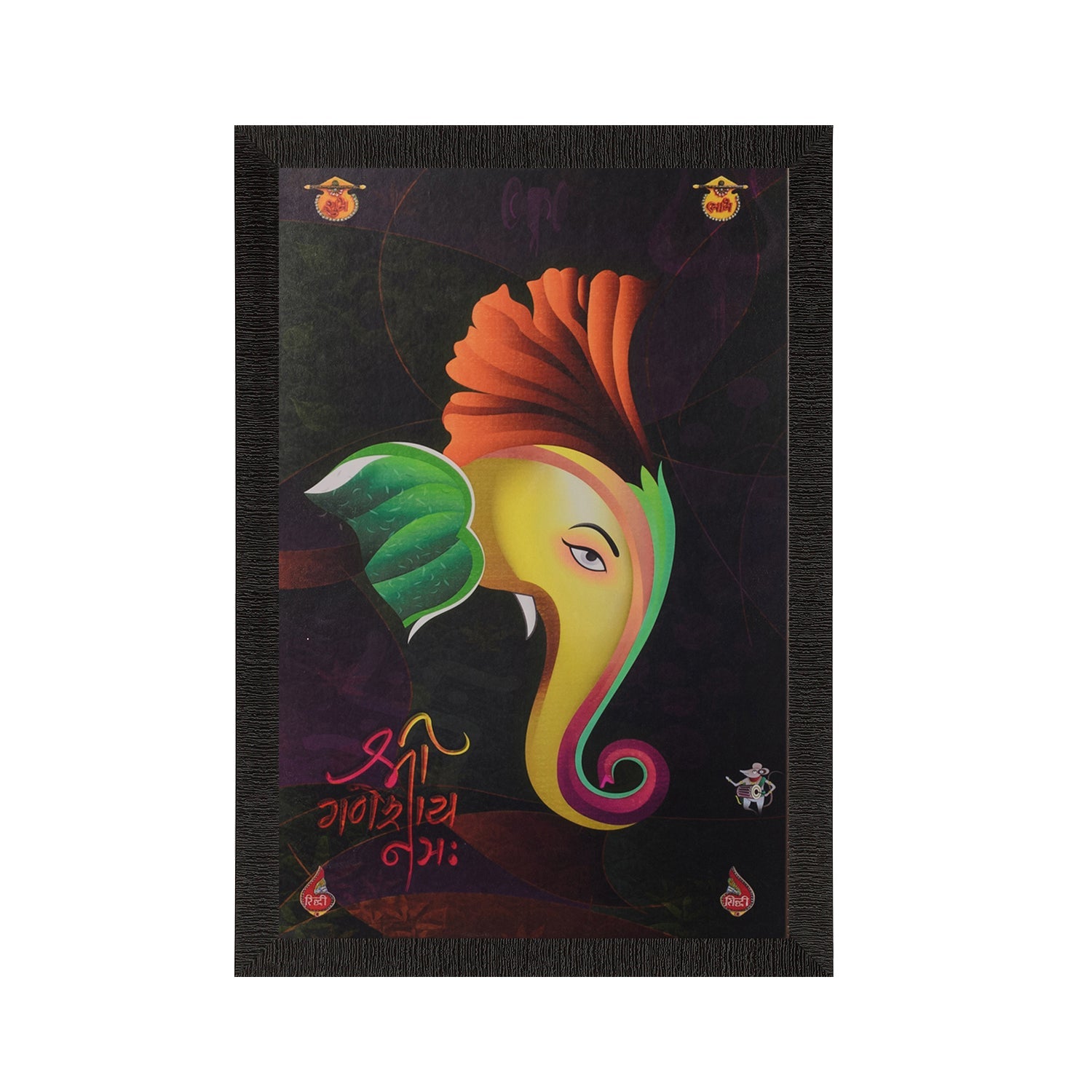 Lord Ganesha Satin Matt Texture UV Art Painting Kafalo
