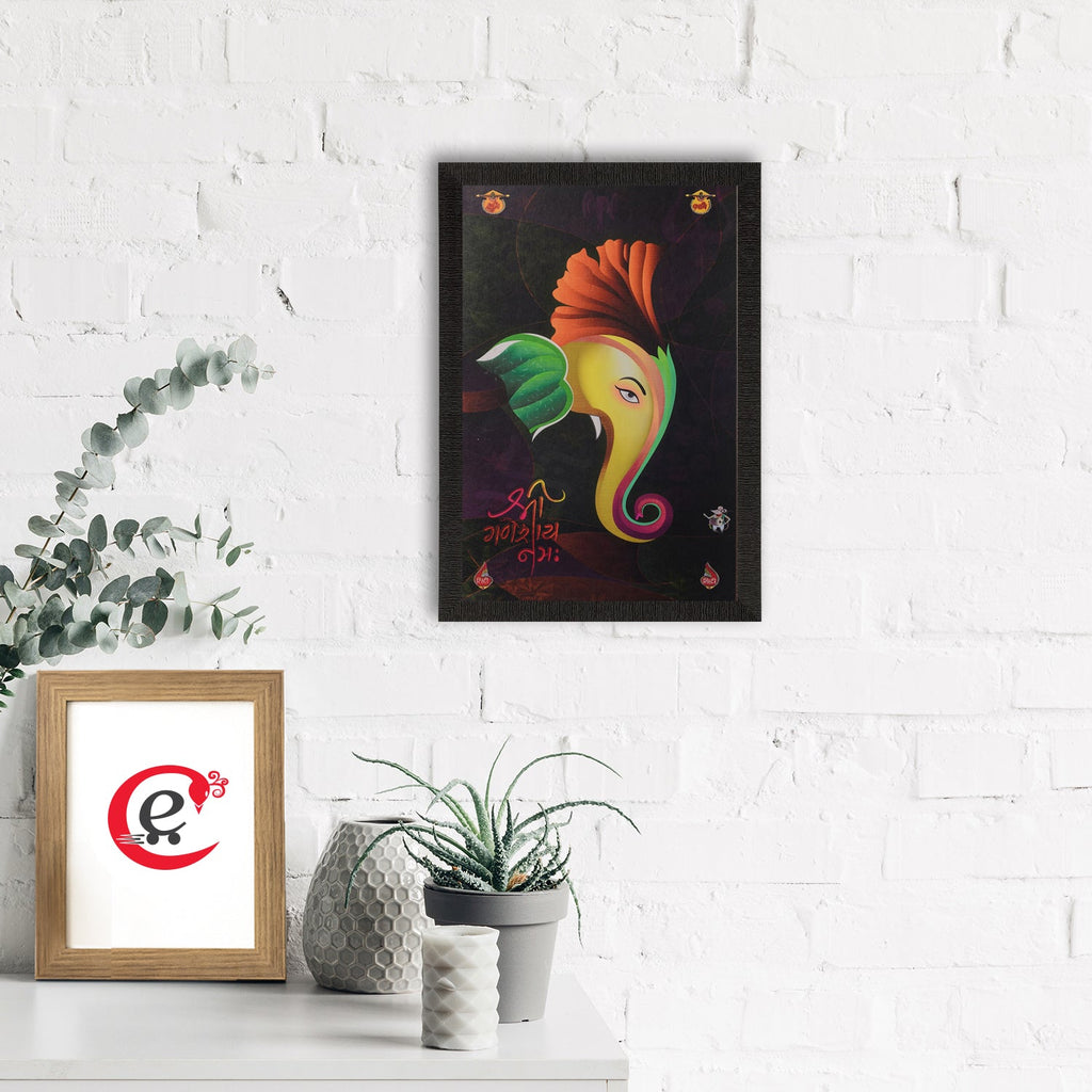 Lord Ganesha Satin Matt Texture UV Art Painting Kafalo