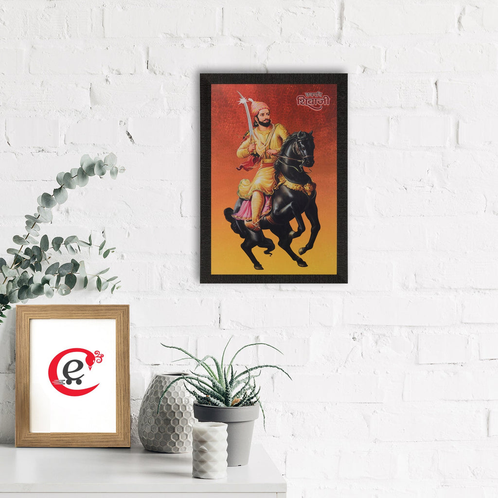 Shivaji Maharaj Satin Matt Texture UV Art Painting Kafalo