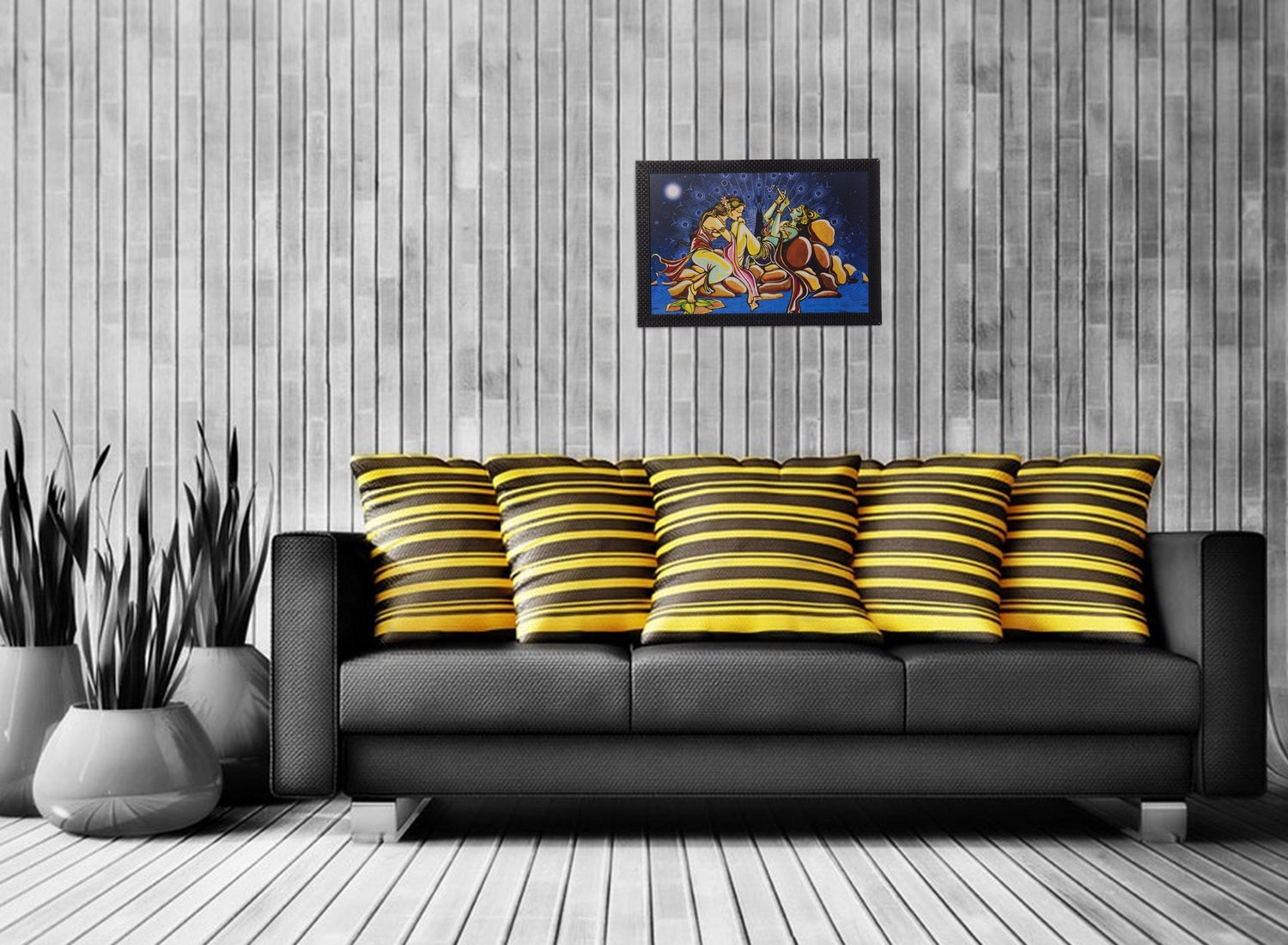 Radha Krishna Love Moments Satin Matt Texture UV Art Painting Kafalo