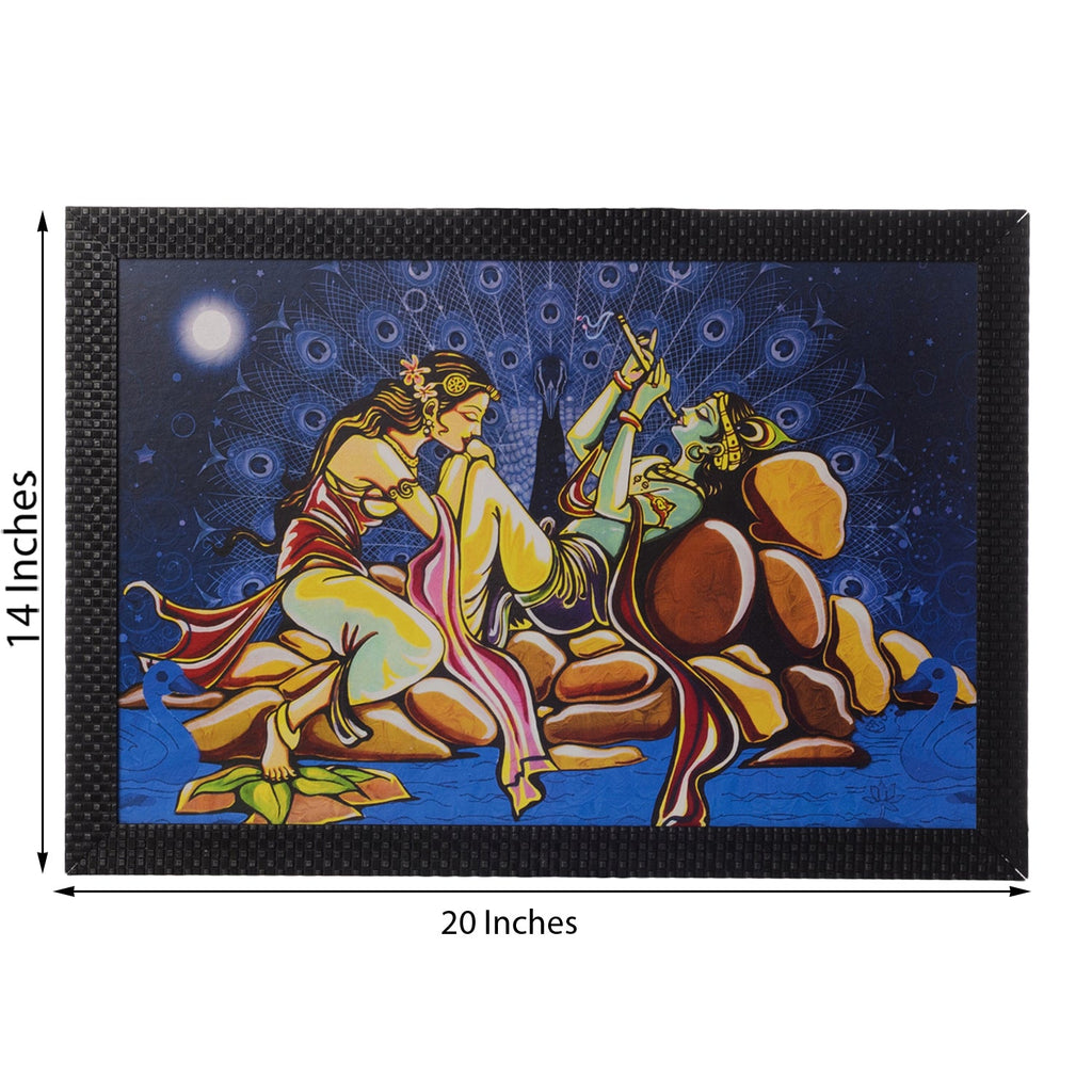 Radha Krishna Love Moments Satin Matt Texture UV Art Painting Kafalo