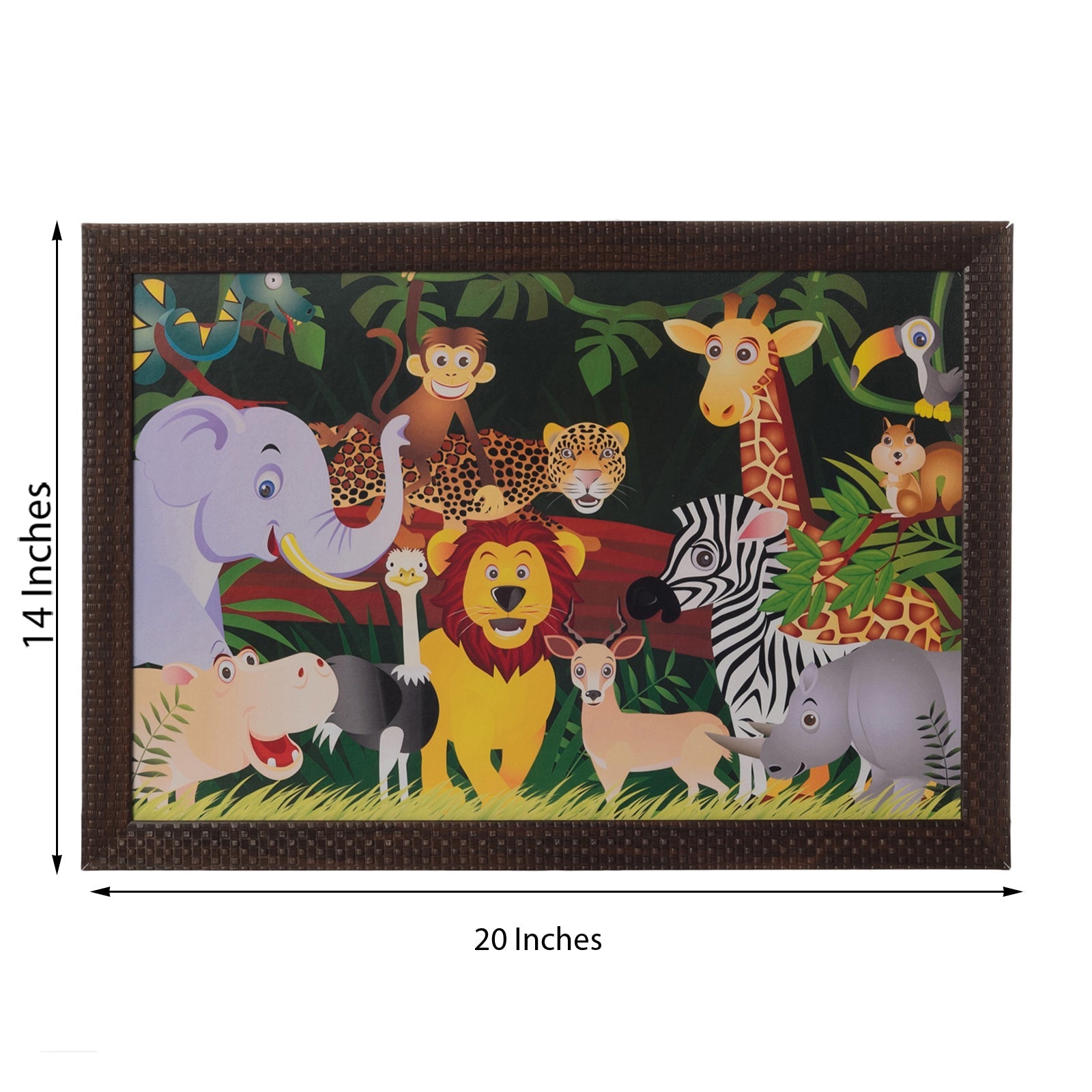 Happy Jungle Animals Satin Matt Texture UV Art Painting Kafalo