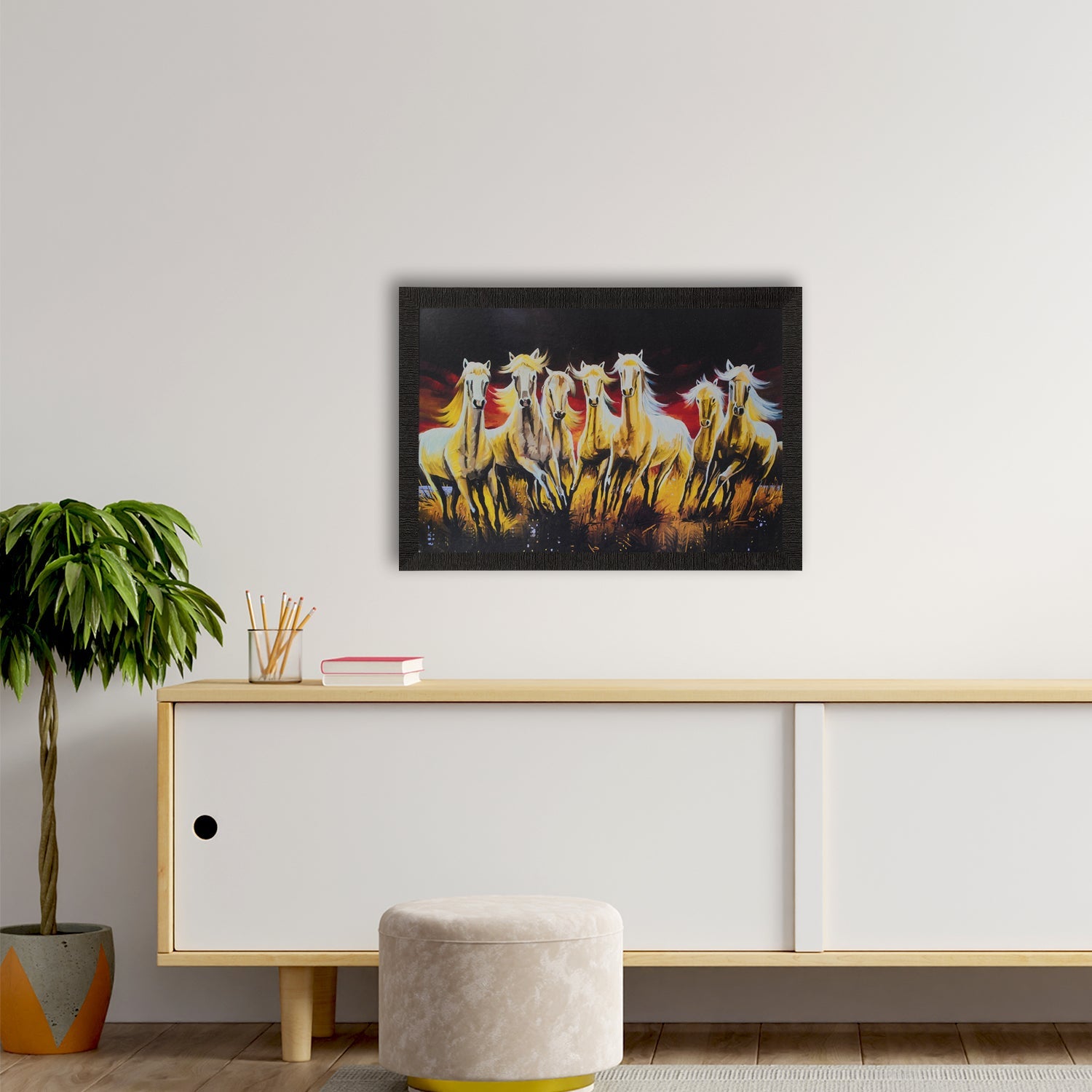 Lucky Running Horses Satin Matt Texture UV Art Painting Kafalo