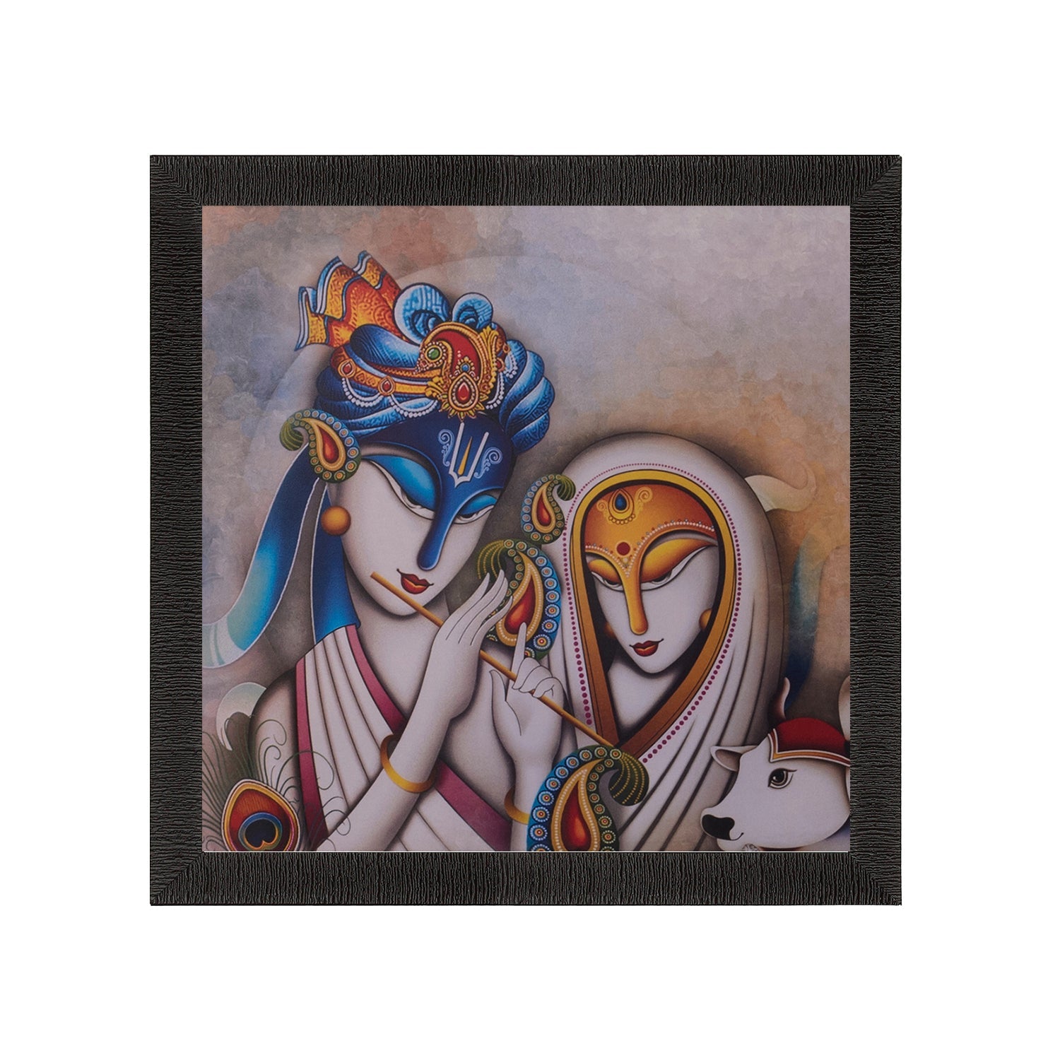 Radha Krishna Satin Matt Texture UV Art Painting Kafalo