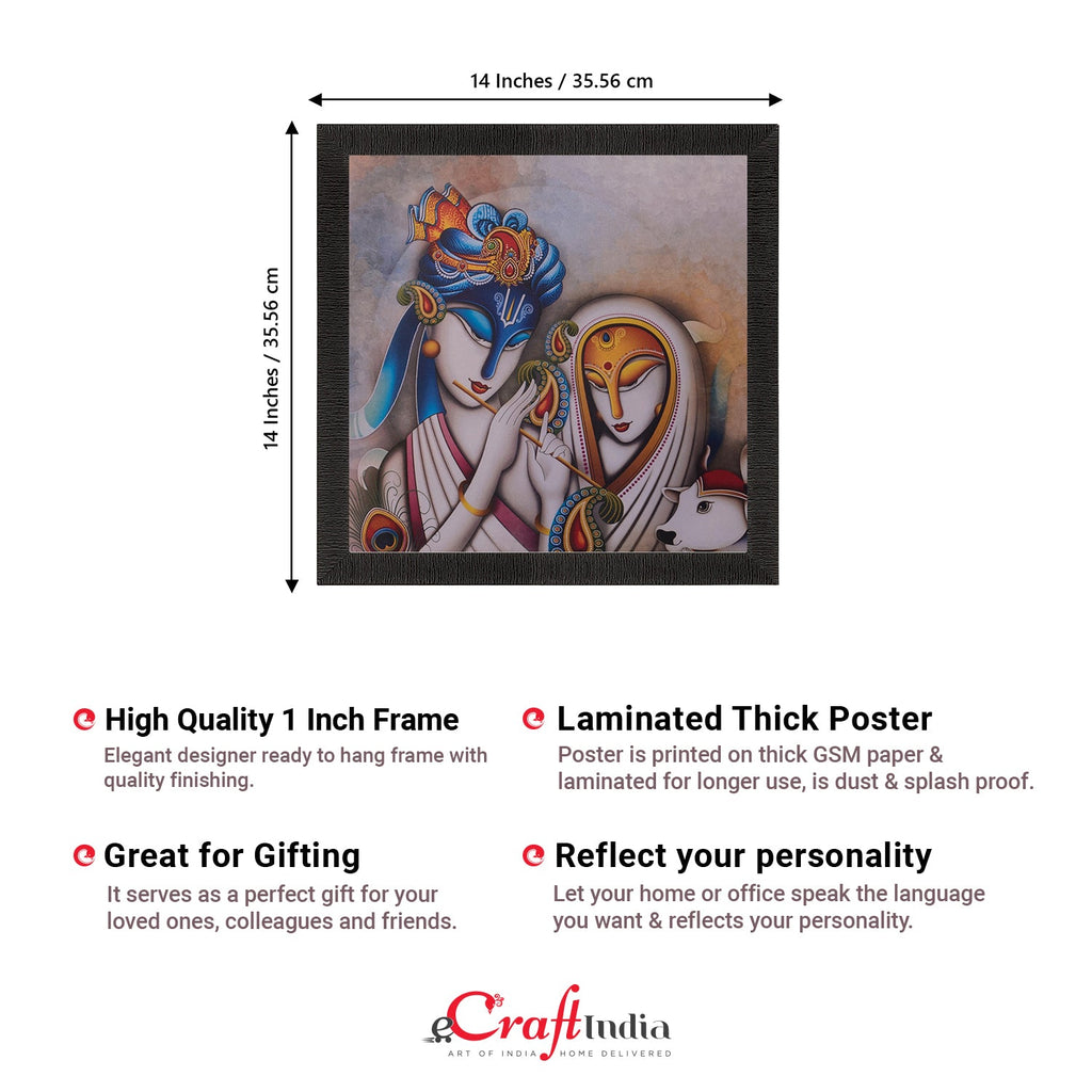 Radha Krishna Satin Matt Texture UV Art Painting Kafalo