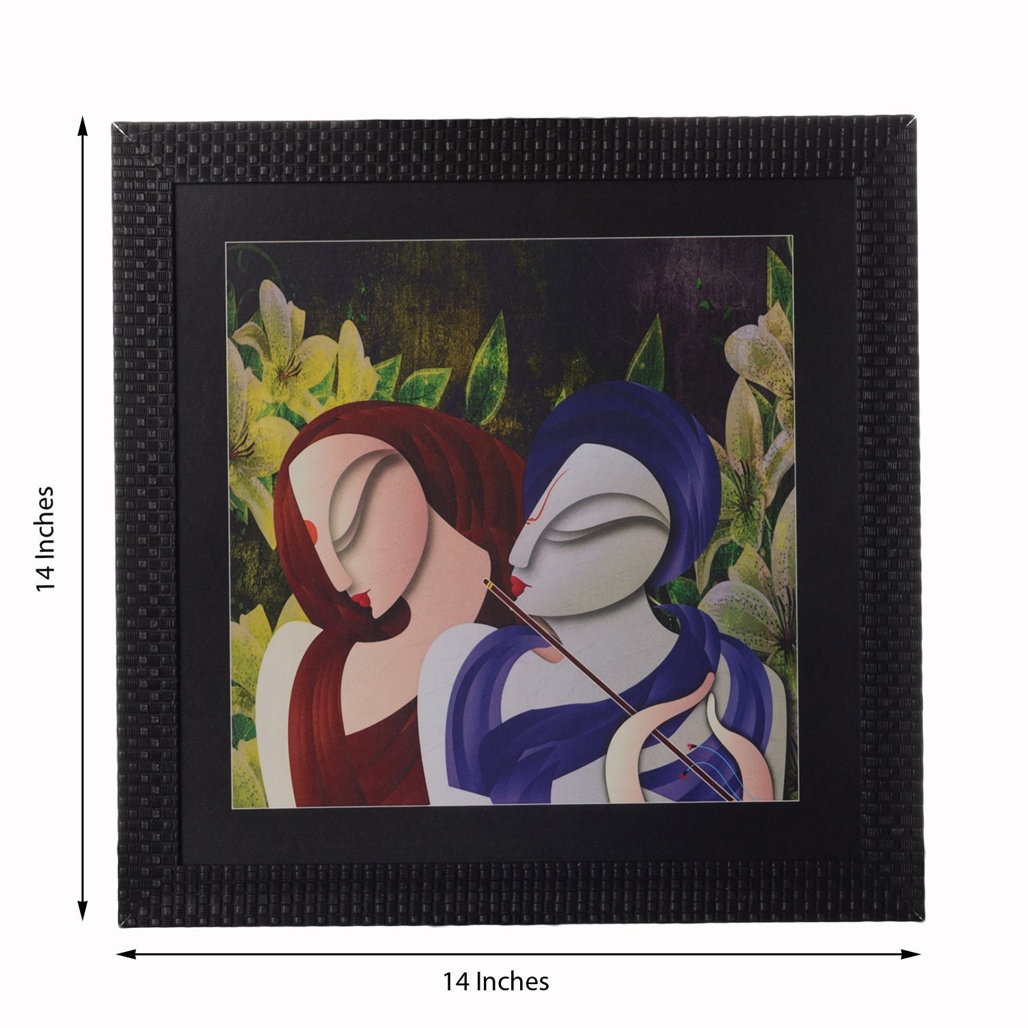 Abstract Radha Krishna Satin Matt Texture UV Art Painting Kafalo
