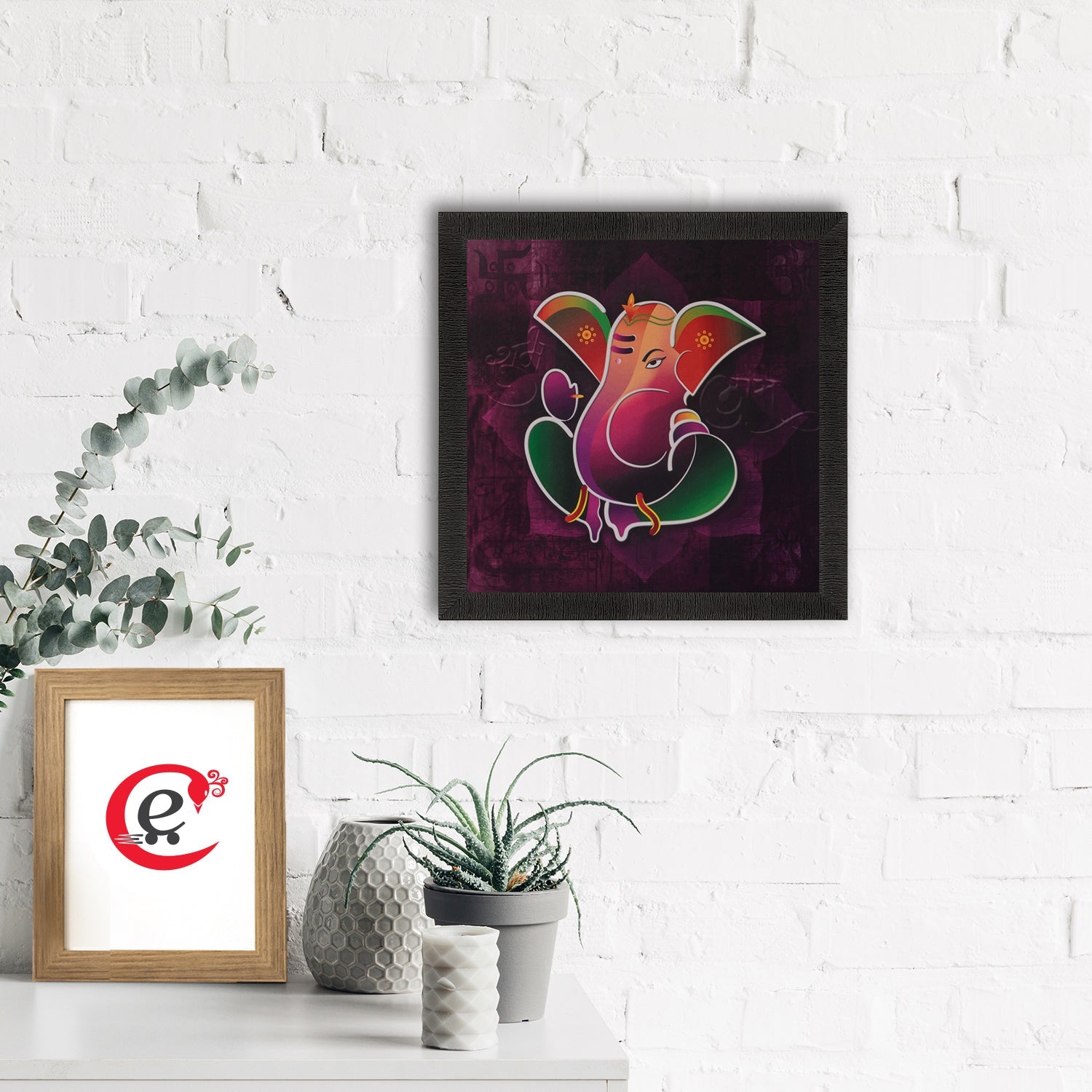 Colorful Lord Ganesha Satin Matt Texture UV Art Painting Kafalo