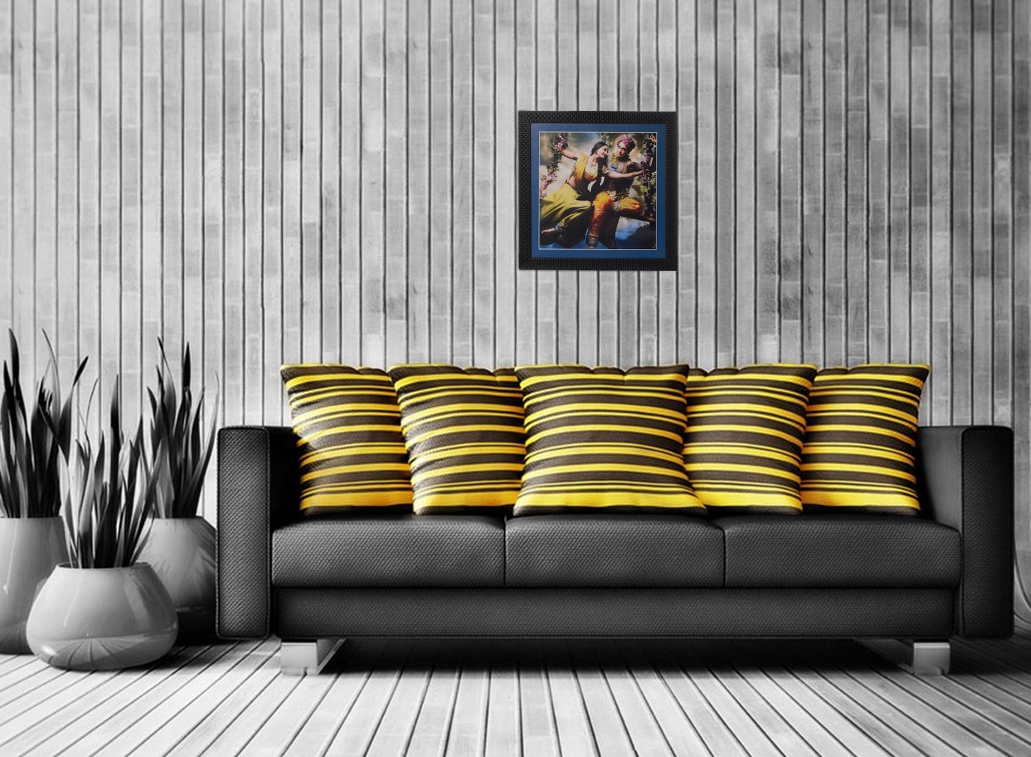 Radha Krishna Satin Matt Texture UV Art Painting Kafalo