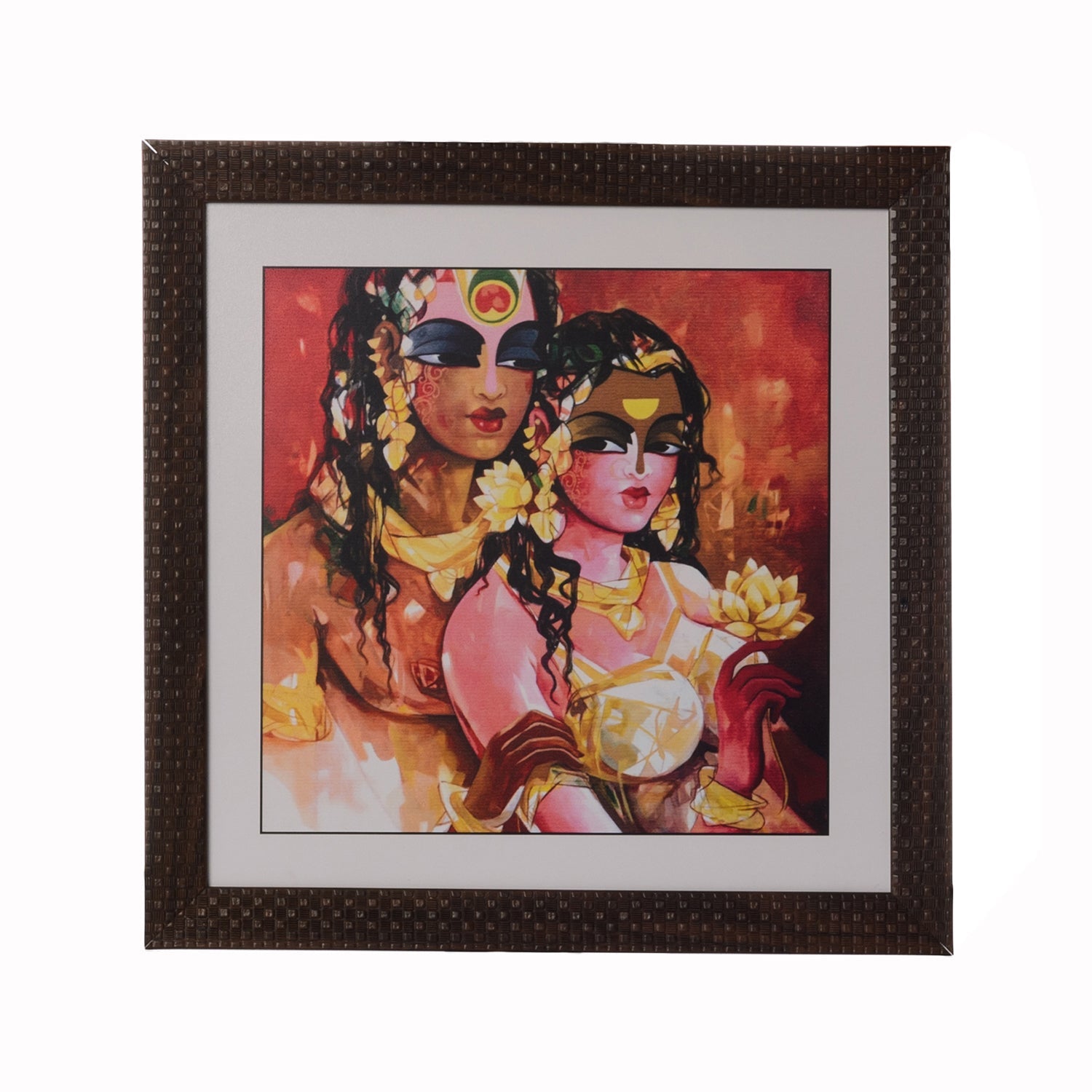 Radha Krishna Satin Matt Texture UV Art Painting Kafalo