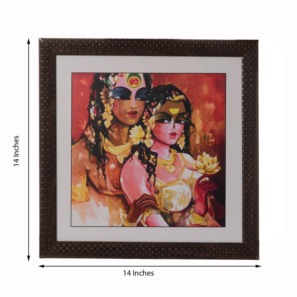 Radha Krishna Satin Matt Texture UV Art Painting Kafalo