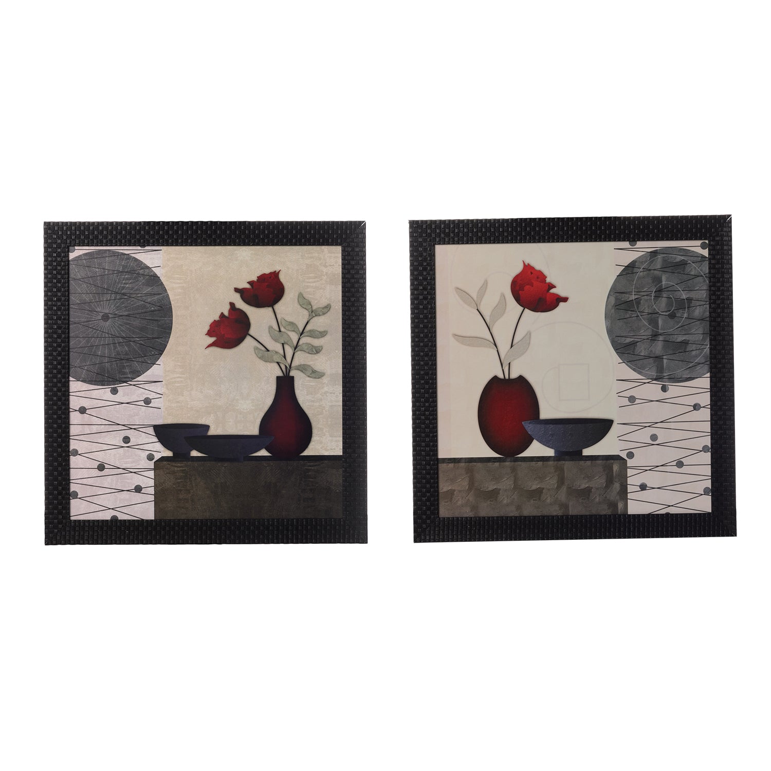 Set of 2 Floral Satin Matt Texture UV Art Painting Kafalo
