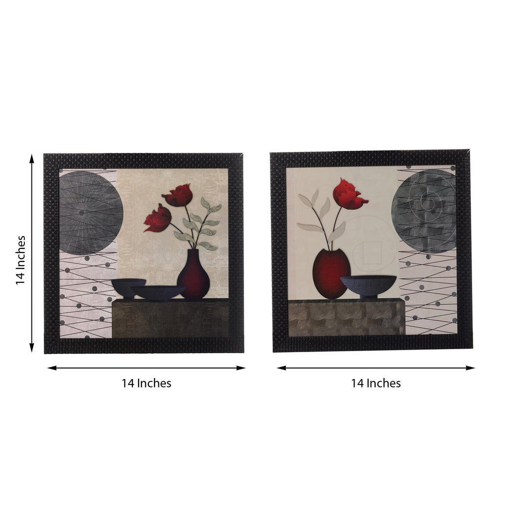 Set of 2 Floral Satin Matt Texture UV Art Painting Kafalo