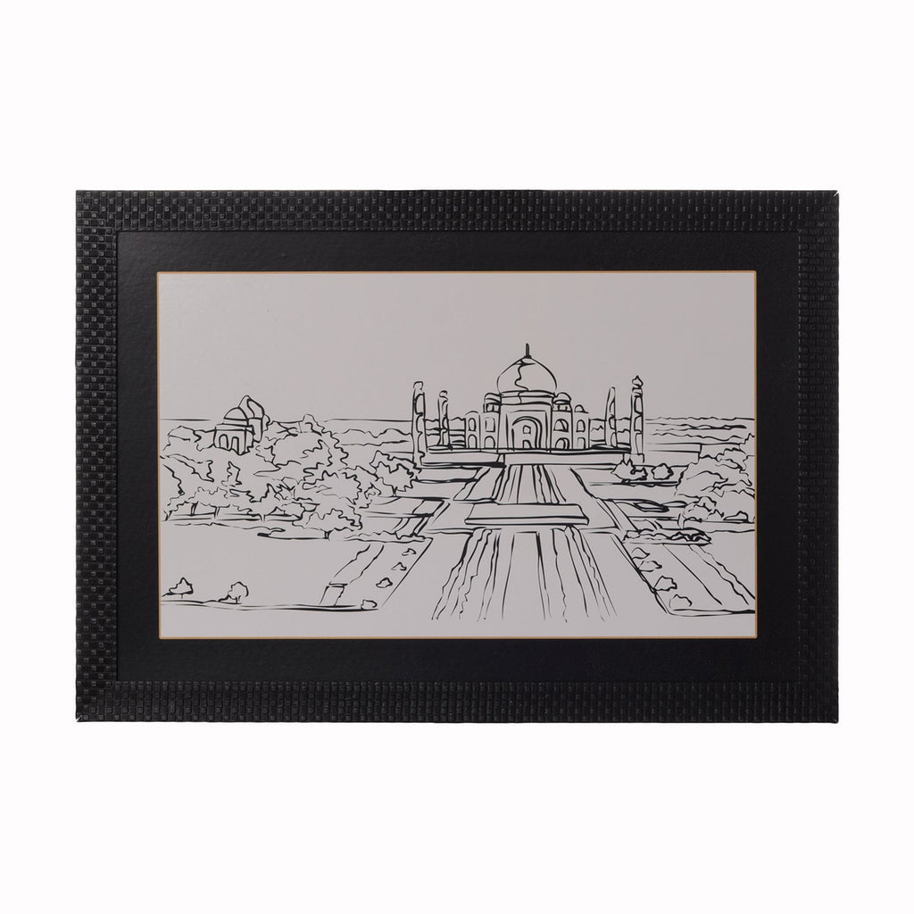 Sketched Tajmahal Satin Matt Texture UV Art Painting Kafalo