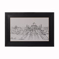 Sketched Tajmahal Satin Matt Texture UV Art Painting Kafalo