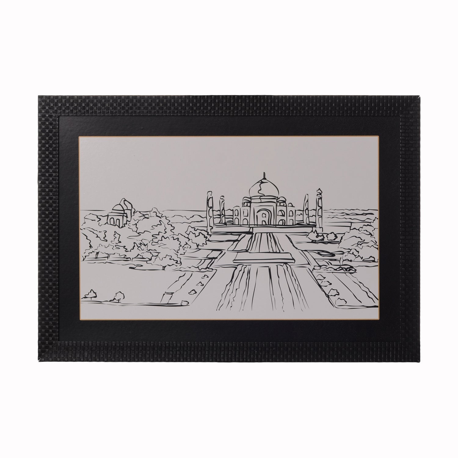 Sketched Tajmahal Satin Matt Texture UV Art Painting Kafalo