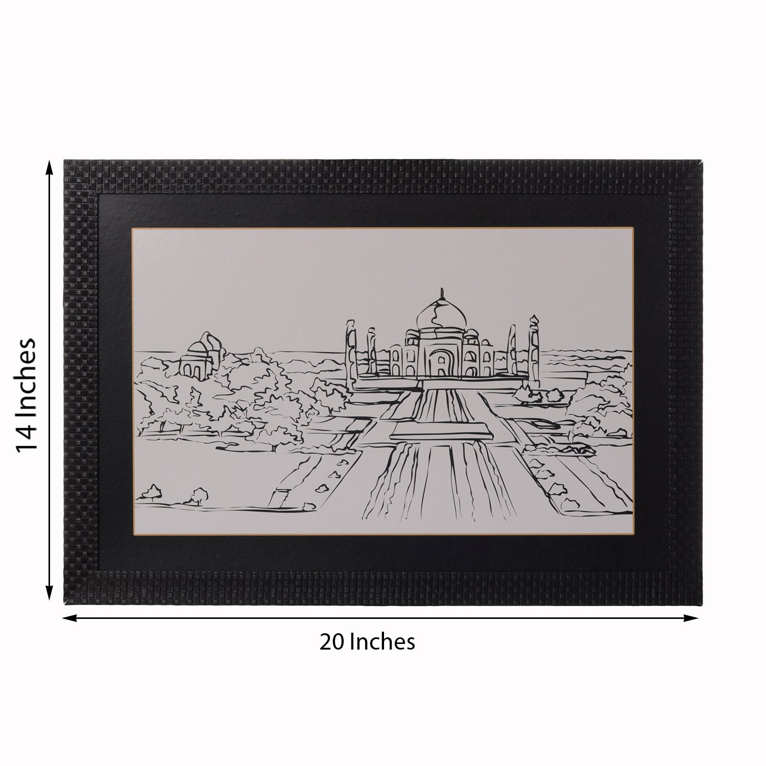 Sketched Tajmahal Satin Matt Texture UV Art Painting Kafalo