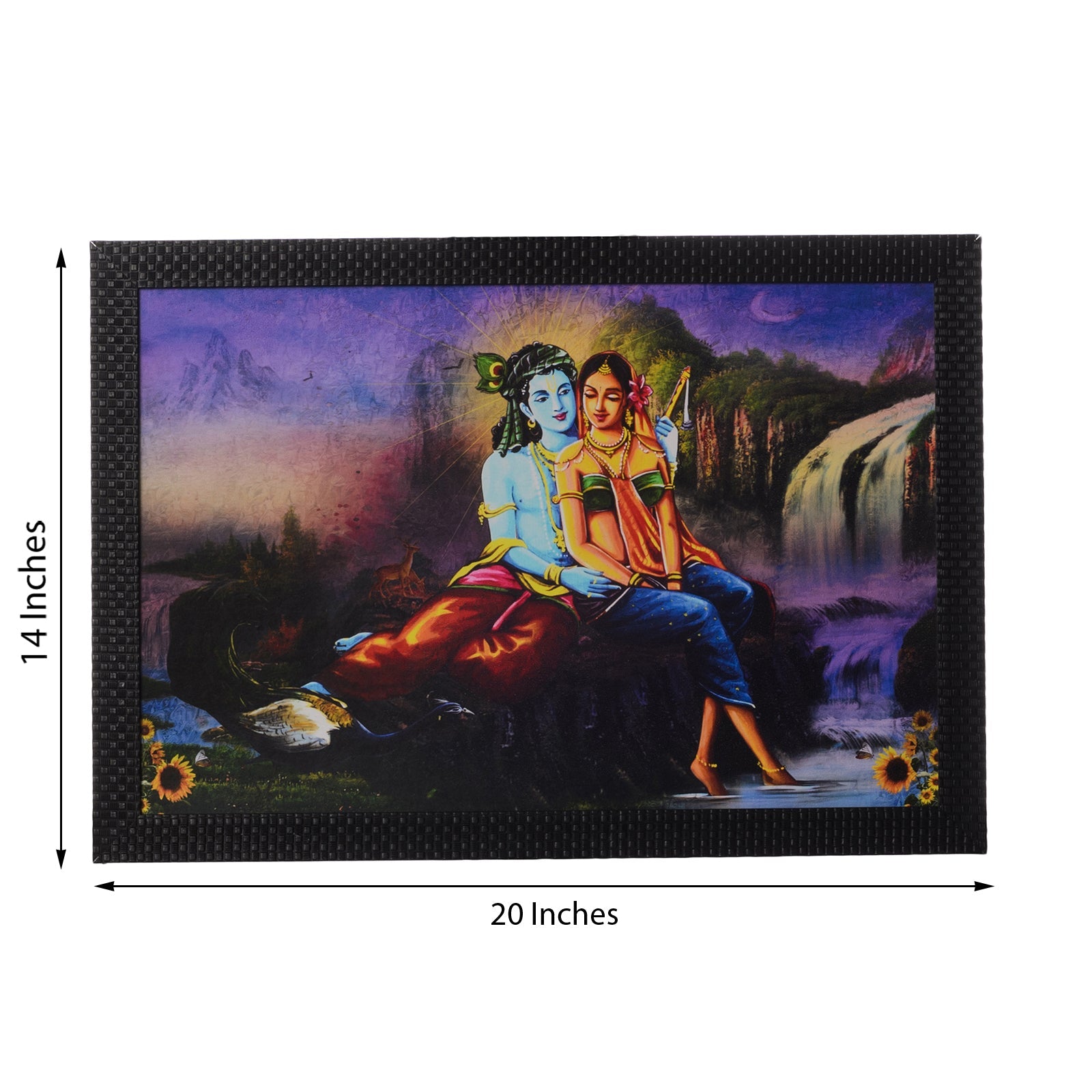 Radha Krishna Satin Matt Texture UV Art Painting Kafalo