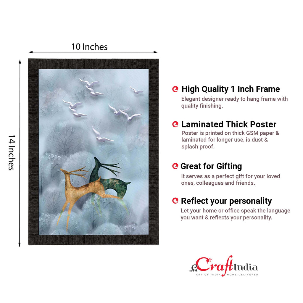 Running Deers Satin Matt Texture UV Art Painting Kafalo