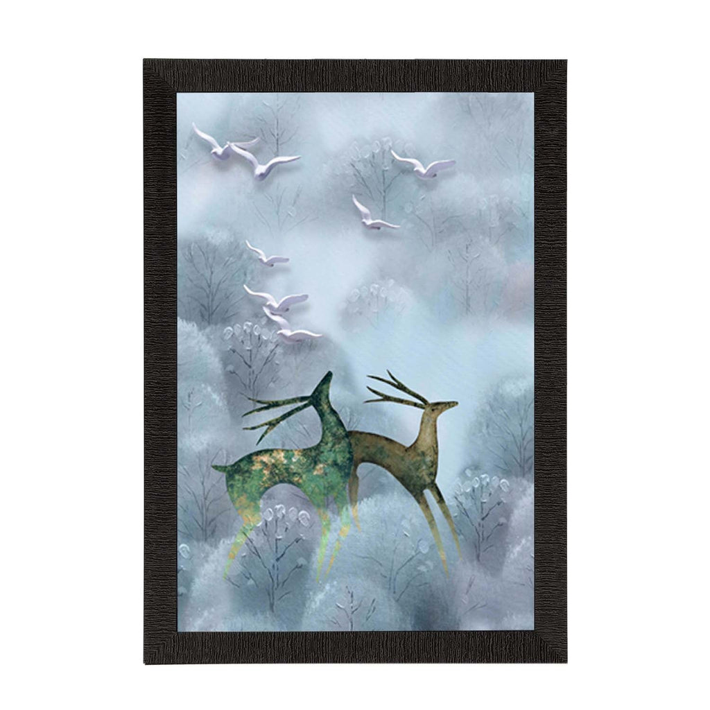 Running Deers Satin Matt Texture UV Art Painting Kafalo
