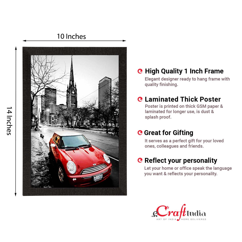 Red Antique Car Satin Matt Texture UV Art Painting