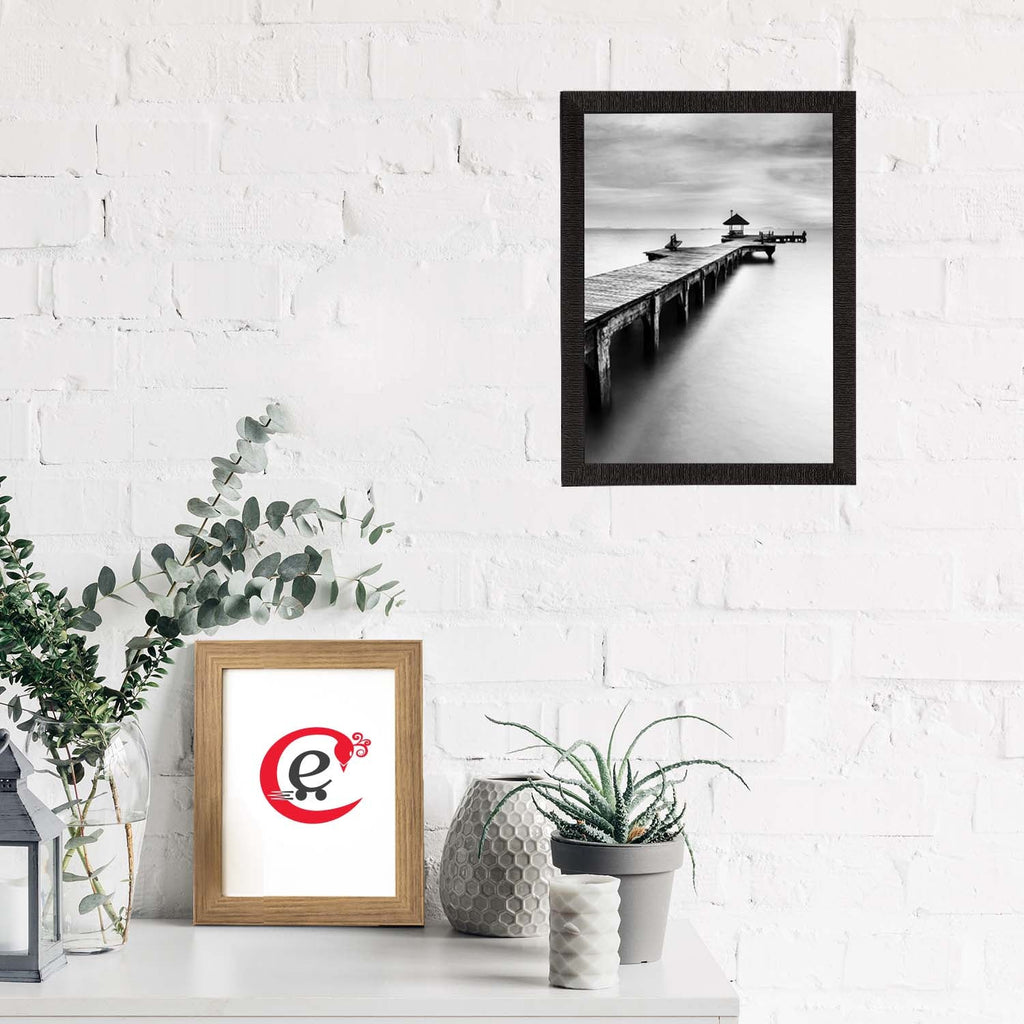 River Side Dock View Satin Matt Texture UV Art Painting Kafalo