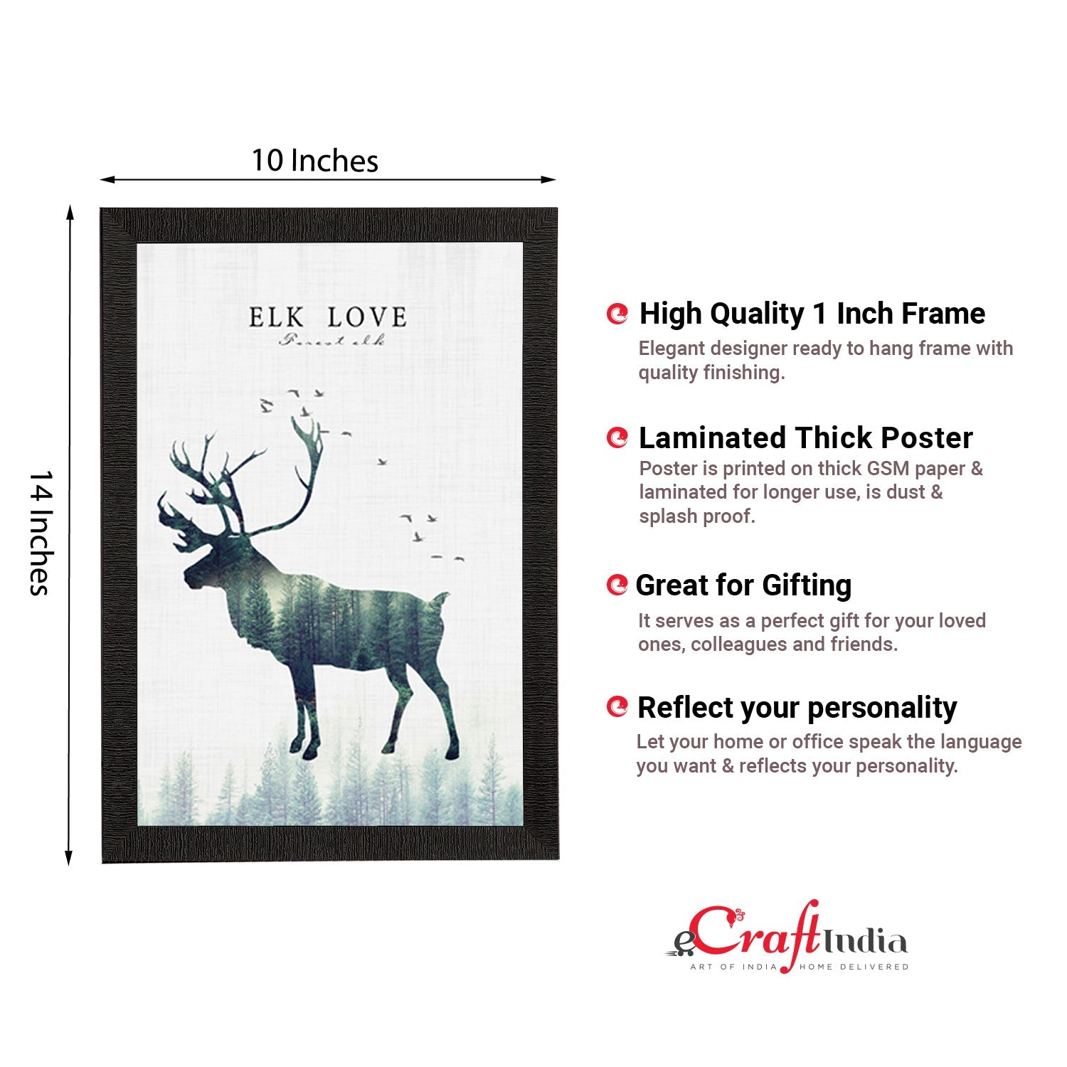 Elk Love Deer Satin Matt Texture UV Art Painting
