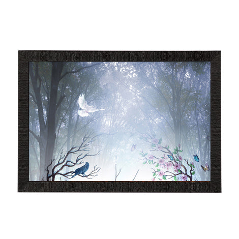 Bird Sitting on Tree in Jungle Satin Matt Texture UV Art Painting