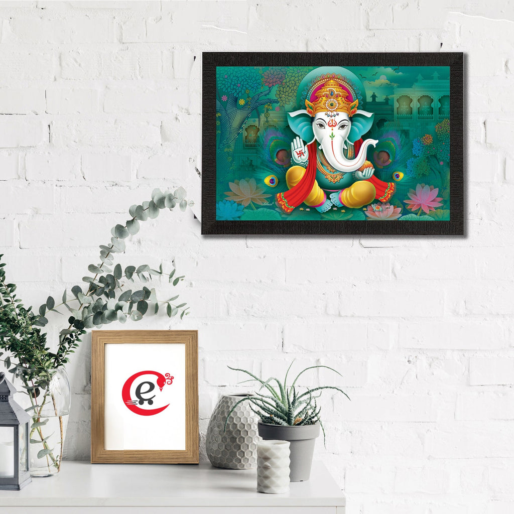 Lord Ganesha Satin Matt Texture UV Art Painting