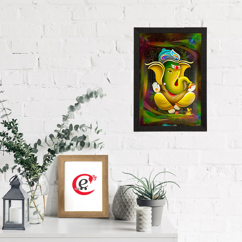 Lord Ganesha Satin Matt Texture UV Art Painting Kafalo
