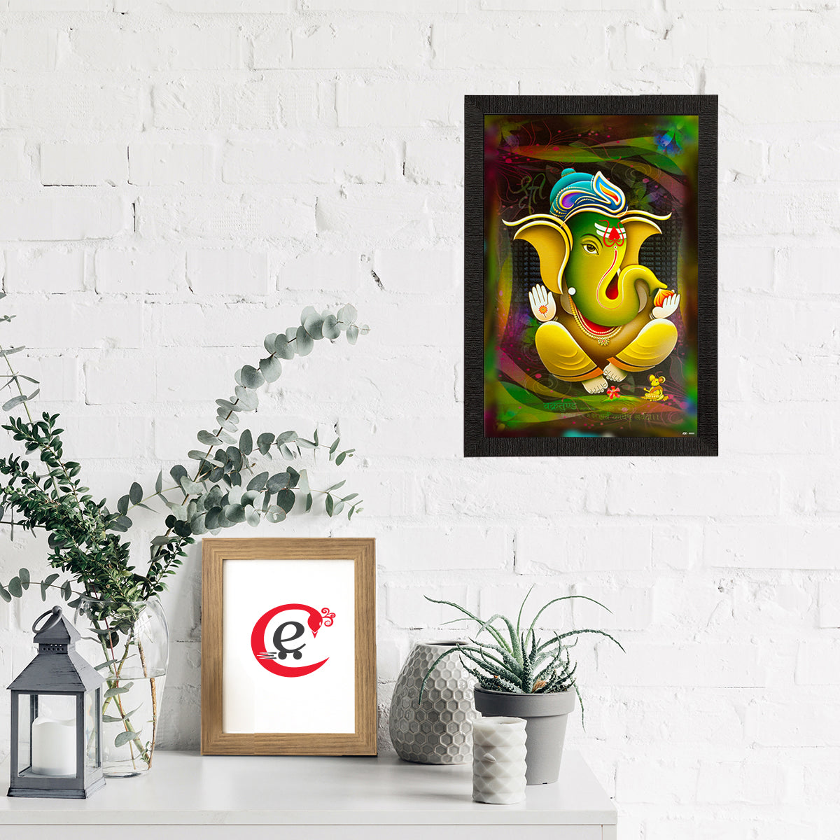 Lord Ganesha Satin Matt Texture UV Art Painting Kafalo