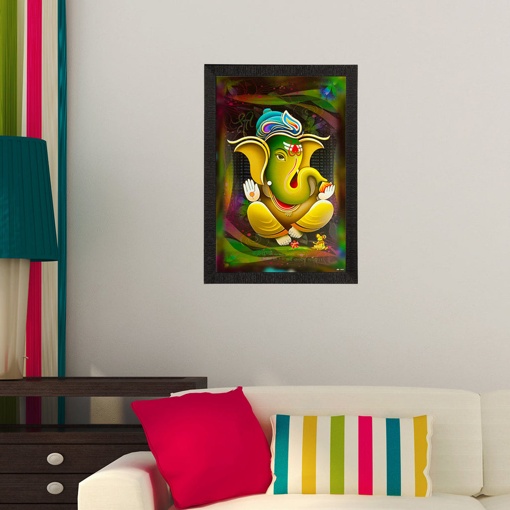 Lord Ganesha Satin Matt Texture UV Art Painting Kafalo