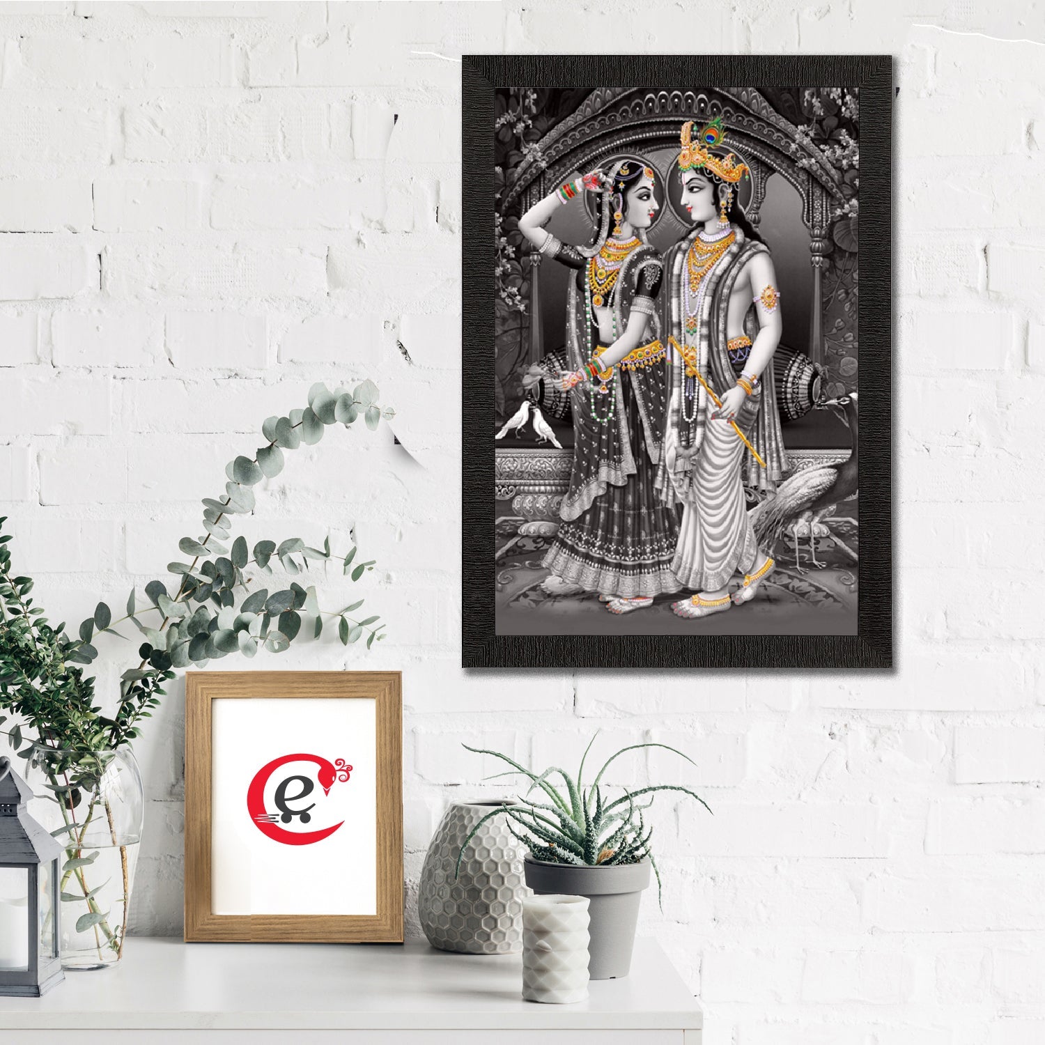 Radha Krishna Satin Matt Texture UV Art Painting