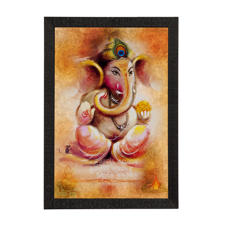 Lord Ganesha Satin Matt Texture UV Art Painting